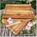 Cutting board butcher block STRIPES RECTANGLE 30x20x2cm +/-800g talenan kayu jati Jepara
